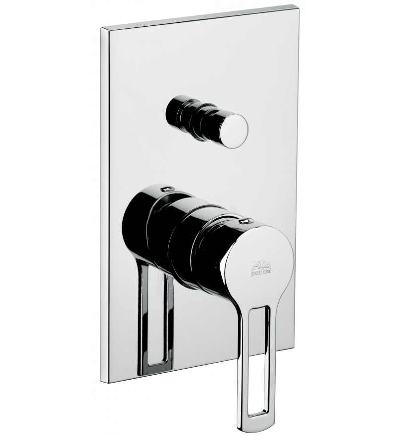 Built-in shower mixer with steel plate diverter Paffoni Ringo RIN015CR/M