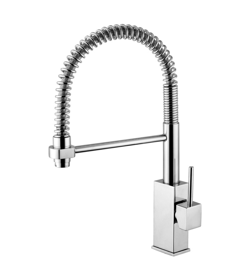 Kitchen sink mixer with pull-out shower Paffoni Level LEA176
