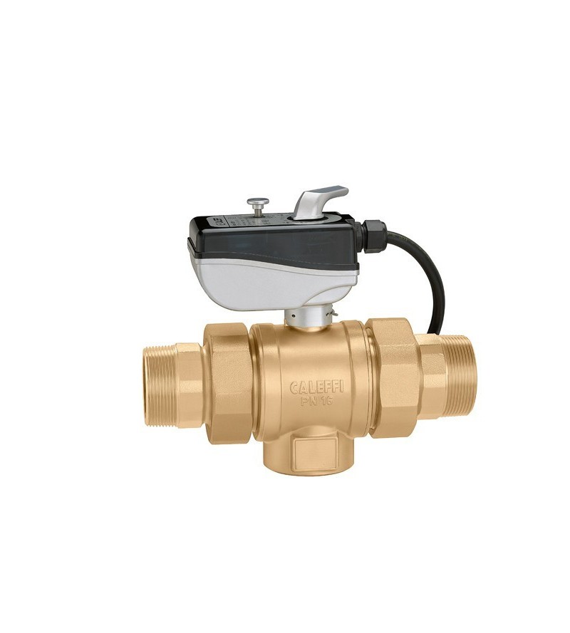 Motorized two-way ball valve with auxiliary microswitch Caleffi 638