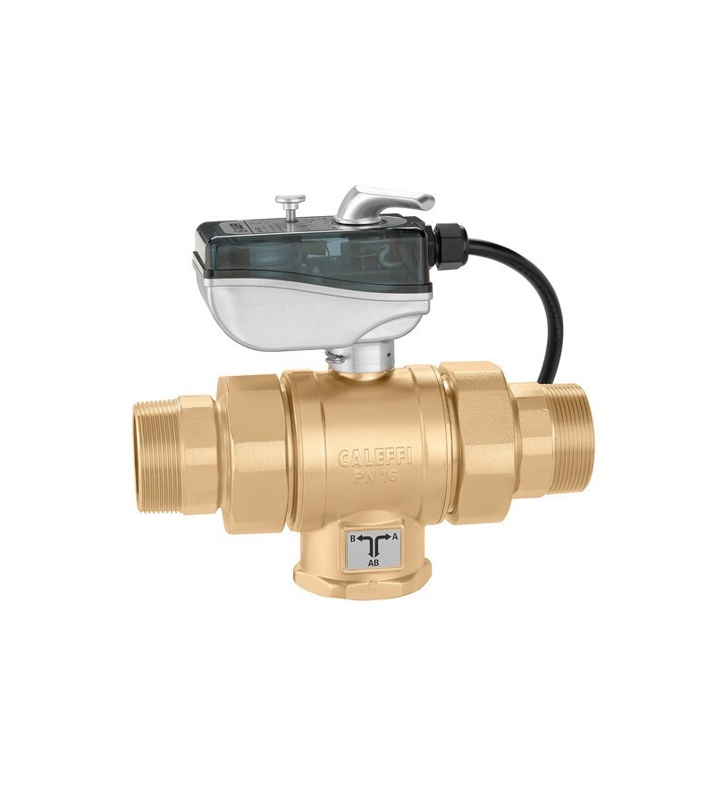 Motorized three-way ball valve with"T" drilling Caleffi 638T