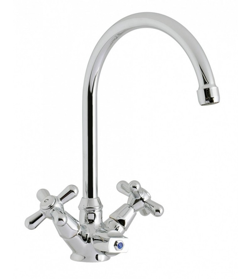 3-way kitchen sink mixer with fountain spout Porta & Bini Marea 30072