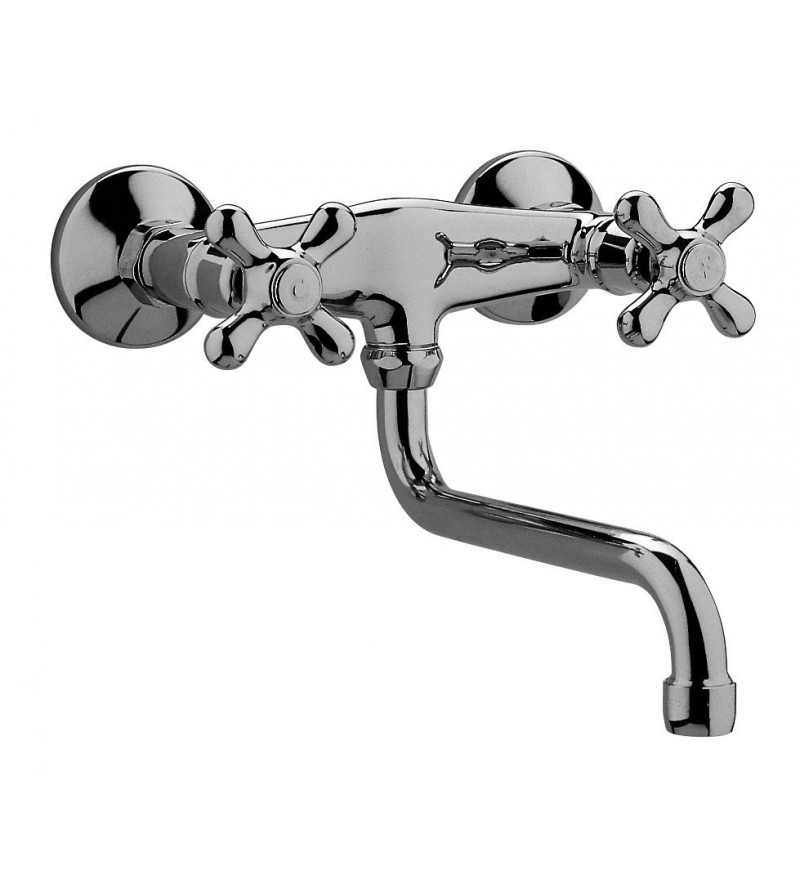 Double lever tap for wall mounted kitchen sink Paffoni IRIS IRV161CR