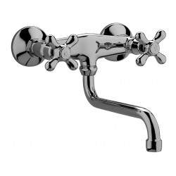 Double lever tap for wall...
