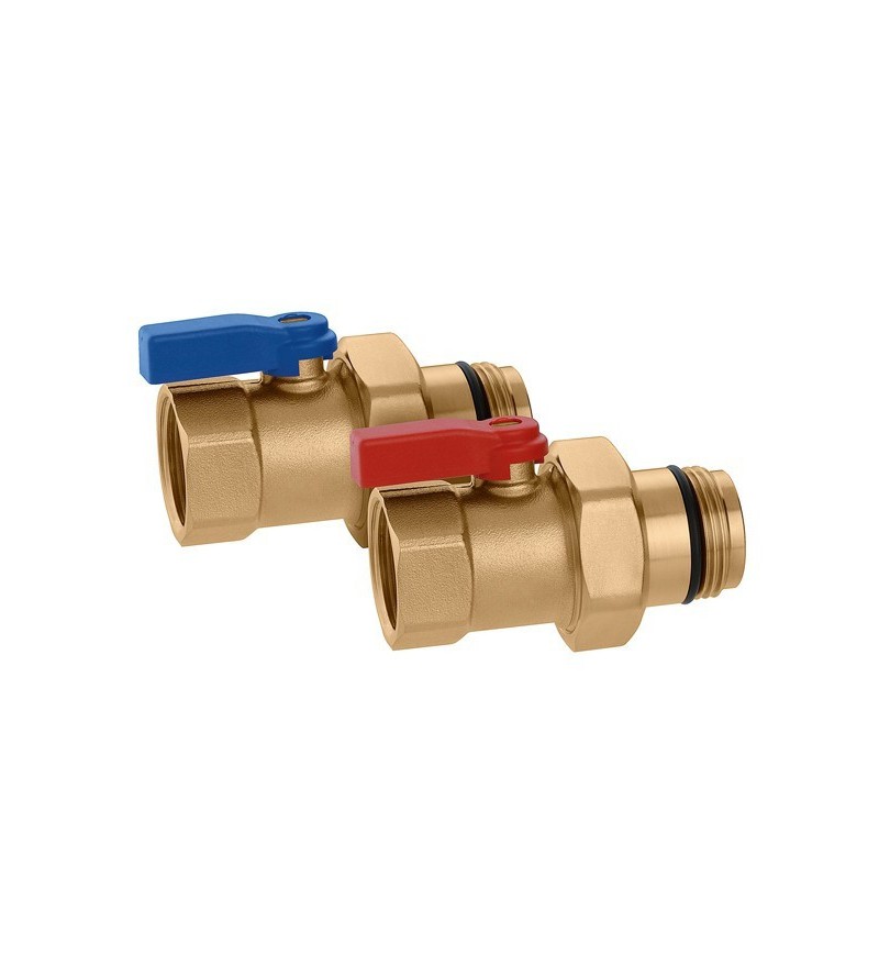 Pair of ball shut-off valves with O-Ring seal Caleffi 391066