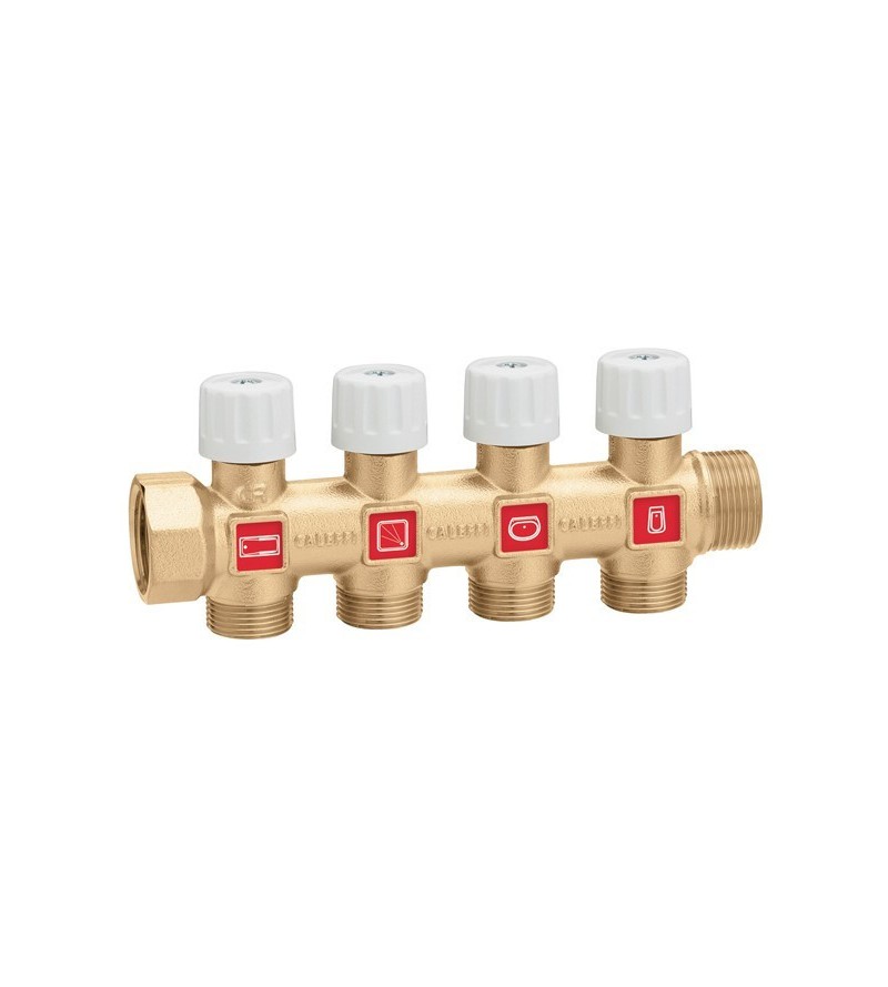Simple manifold with body in dezincification resistant alloy Caleffi 354