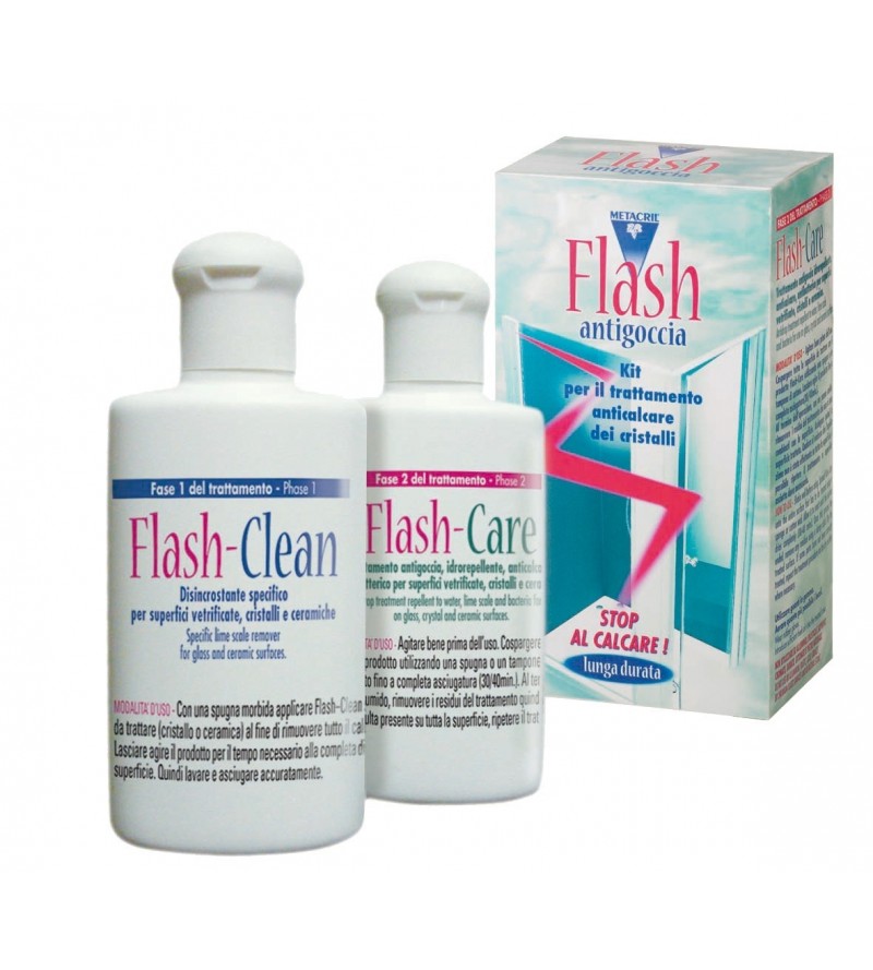 Flash Anti-goteo Kit de tratamiento repelente al agua para vasos y cristales Metacril Tecno Line 10500101