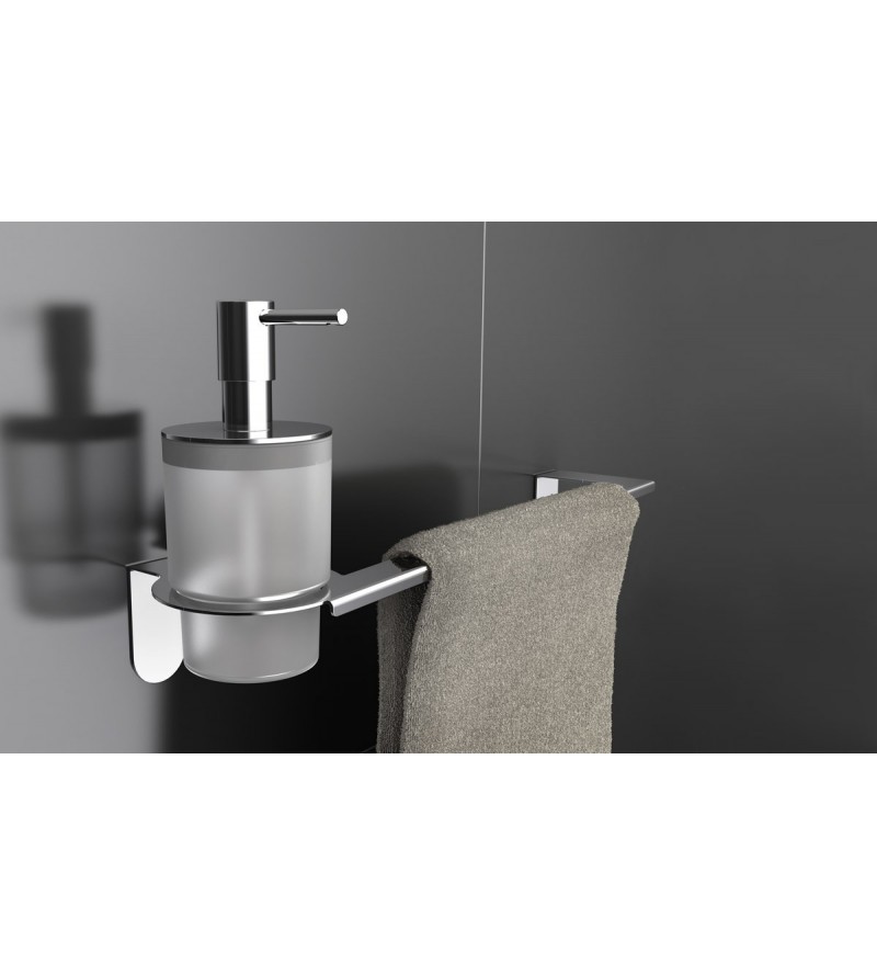 Soap/towel holder with liquid soap dispenser Capannoli Easy YE122