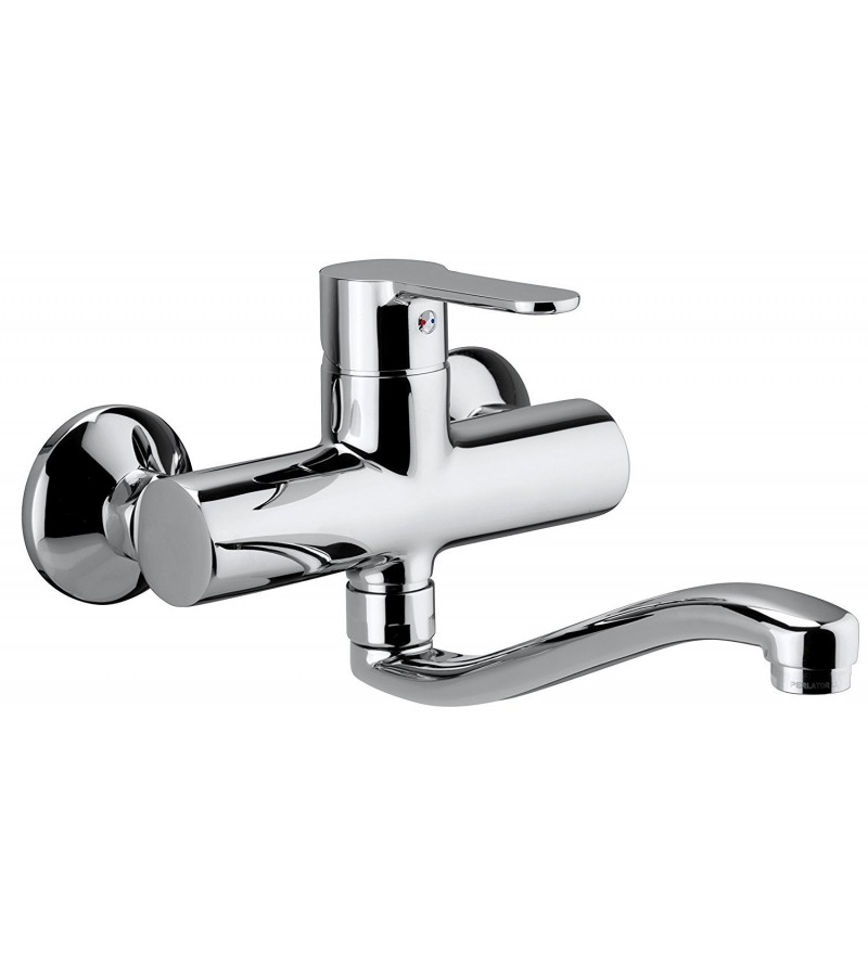 Wall sink mixer with pipe snake Paffoni BLU161CR