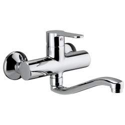 Wall sink mixer with pipe...