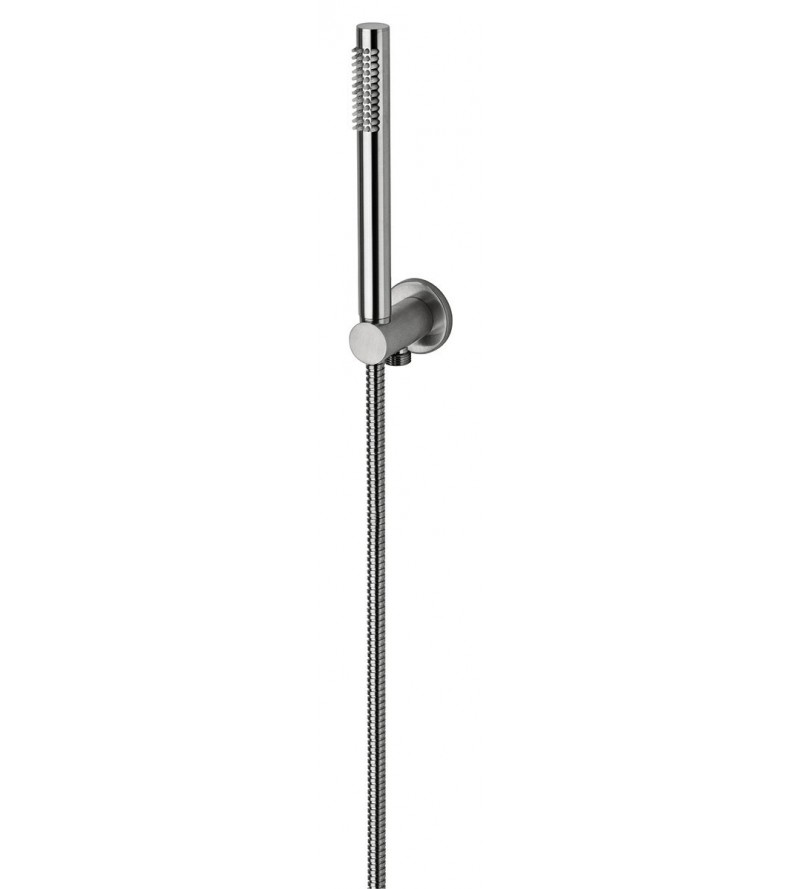 Water intake shower set with support and hand shower in chrome-colored metal Paffoni ZDUP094CR