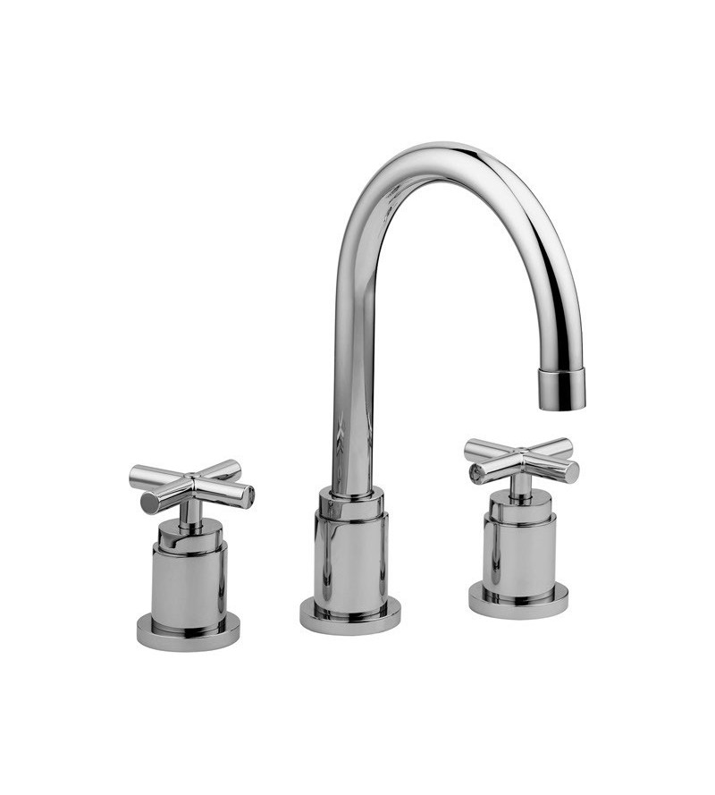 3-hole basin mixer with adjustable spout Paffoni Quattro QTV055CR