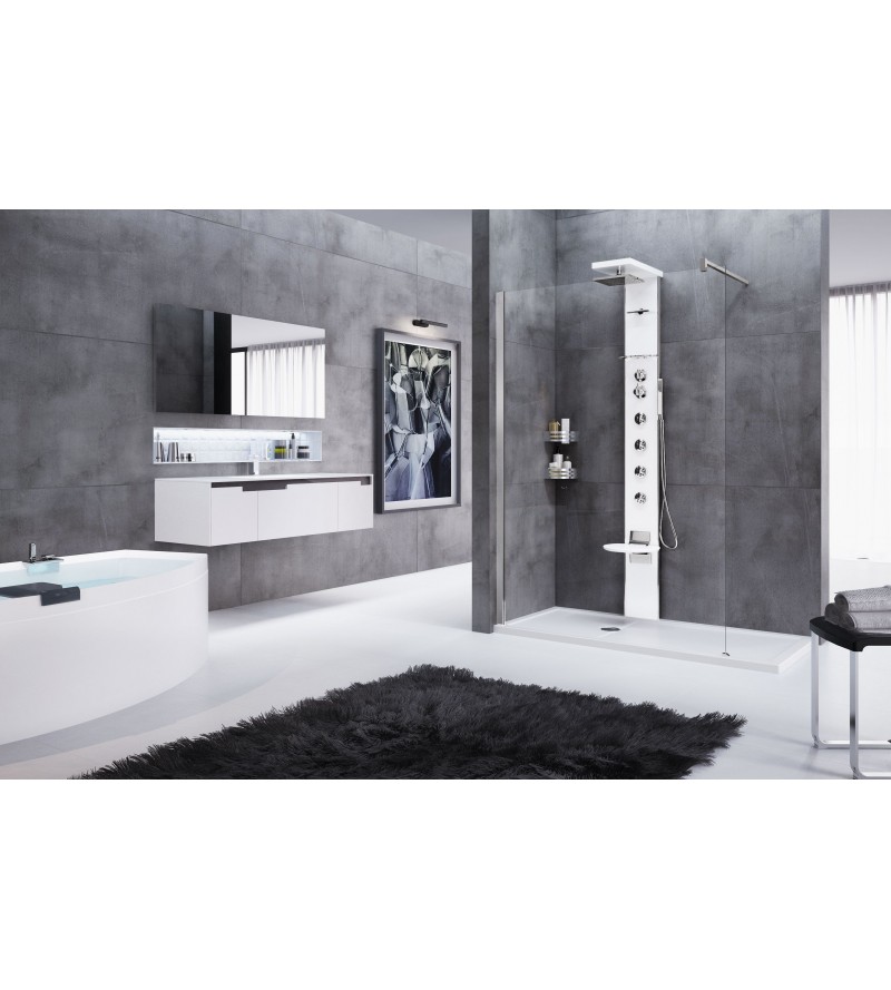 Shower column equipped with floor installation with seat Novellini cascata 3