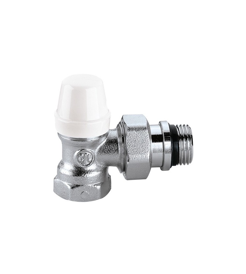 Lockshield with angle connections for iron pipe Caleffi 431