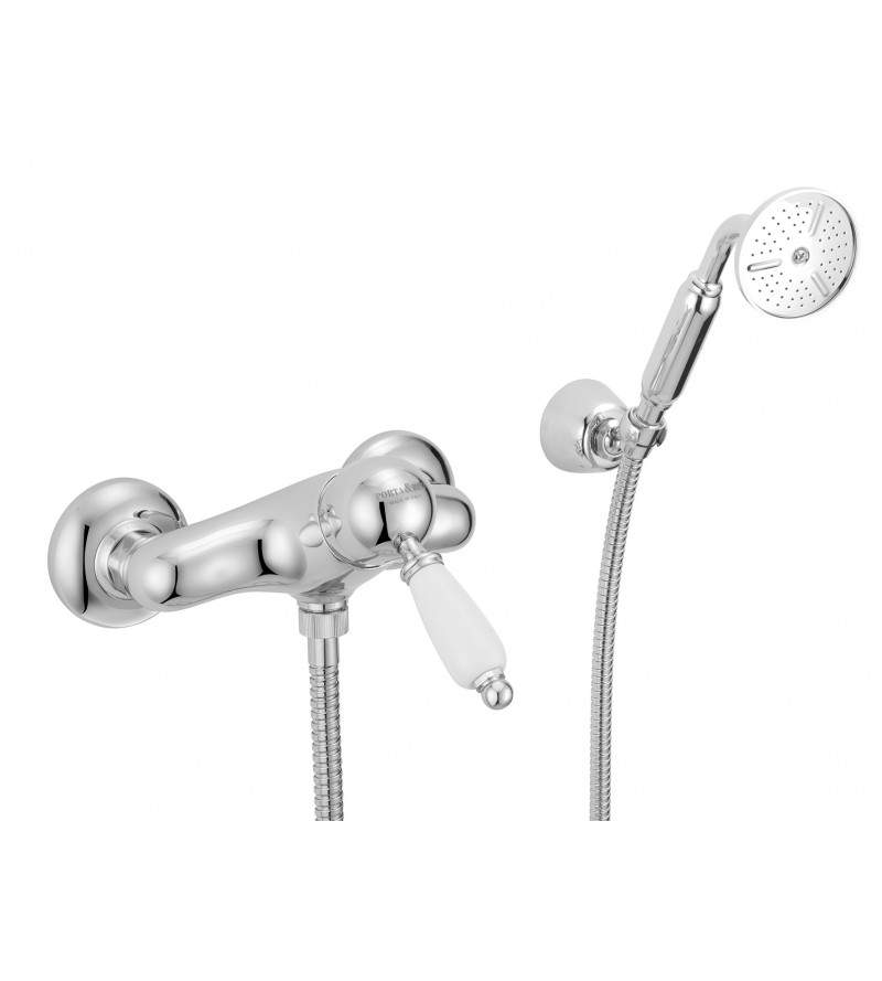 External shower mixer with hand shower and flexible Porta&Bini New Old 50440