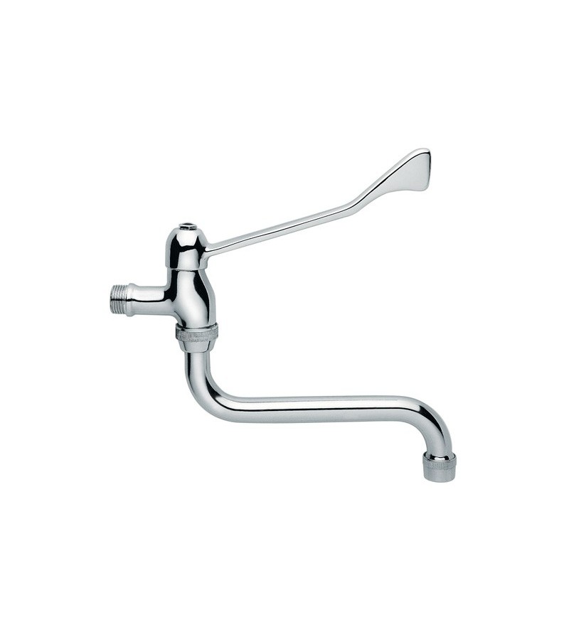 Wall mounted basin tap with swivel spout and clinical lever Idral 02010/DC