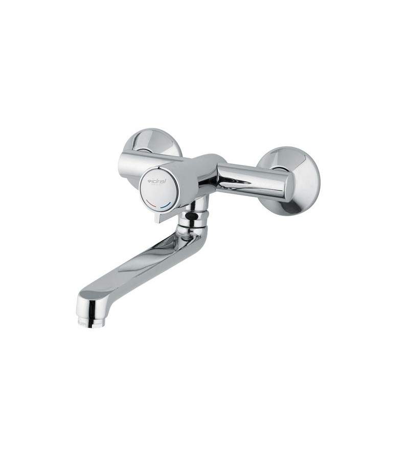 Wall mounted basin / sink mixer with push button Idral Minimal 08135 - 08135-140