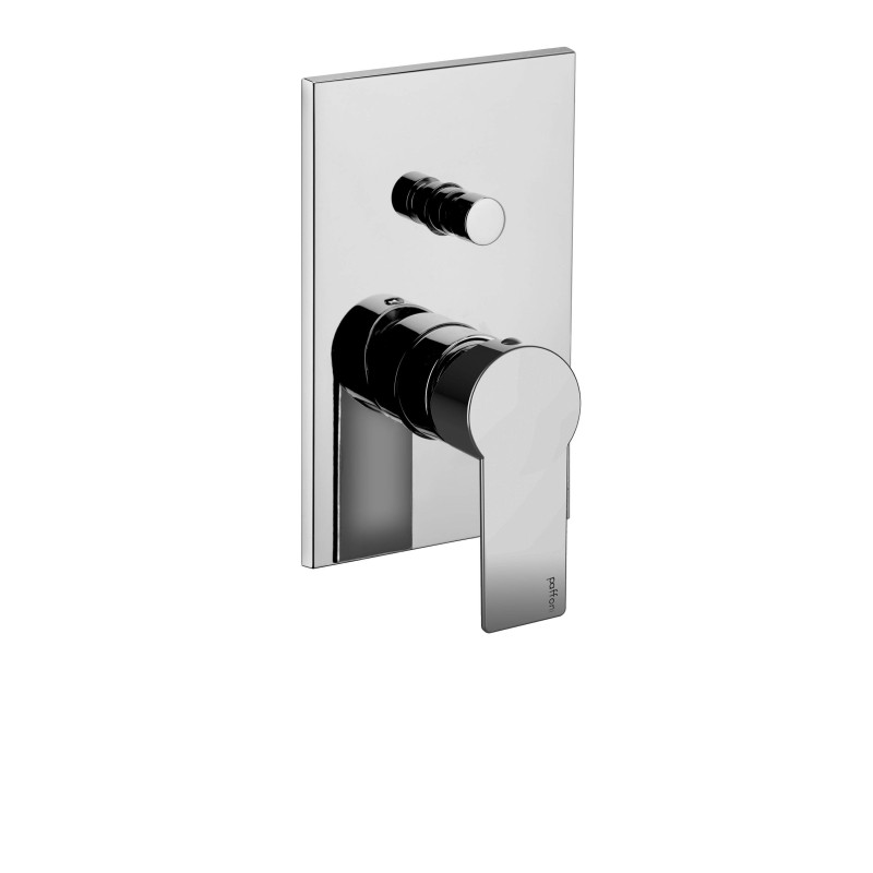 Two-way built-in shower mixer with chrome-colored ABS plate Paffoni Tango TA015CR
