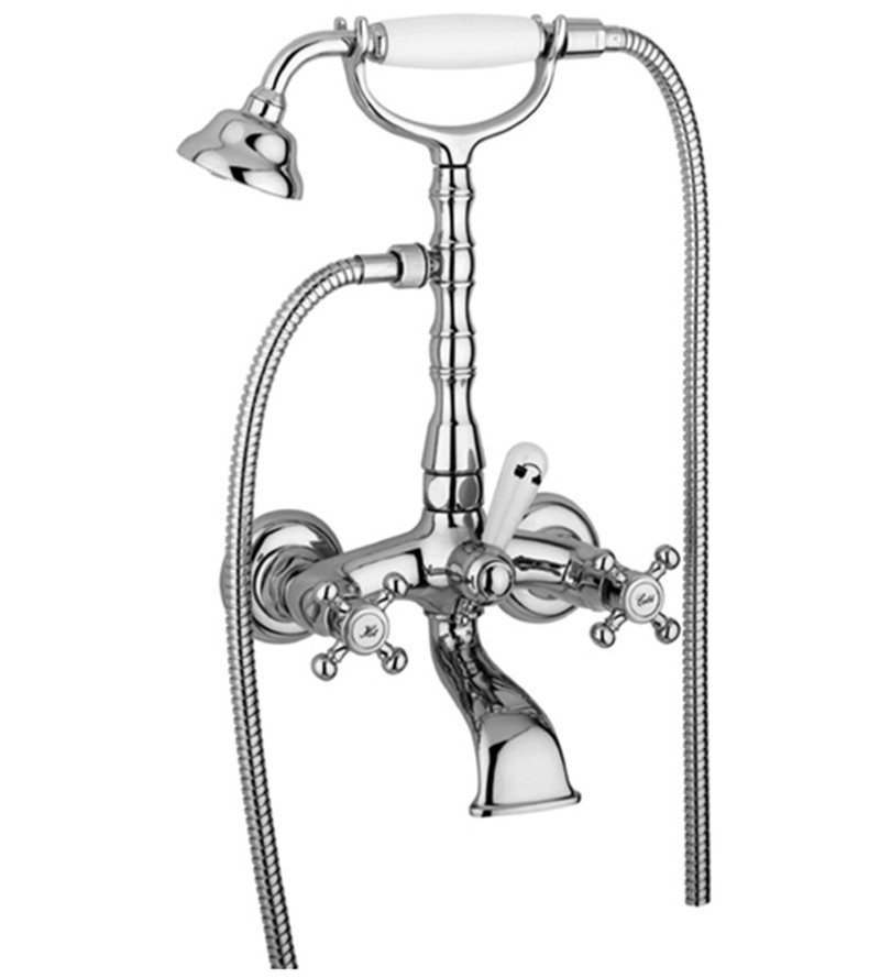 Mezclador de baño externo con set de ducha y desviador Paffoni Belinda FBLV023CR