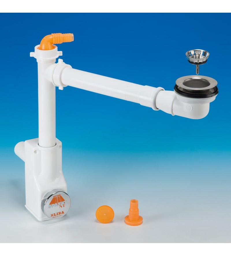 Space saving siphon kit for sink con low drain LIRA Spazio 1NT