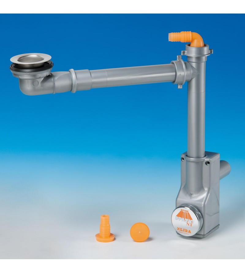 Space saving siphon kit for sink con low drain LIRA Spazio 1NT