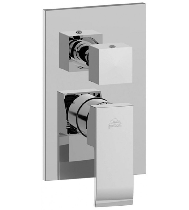 Monomando de ducha empotrado de 3 vías con placa de ABS Paffoni Level LES019CR