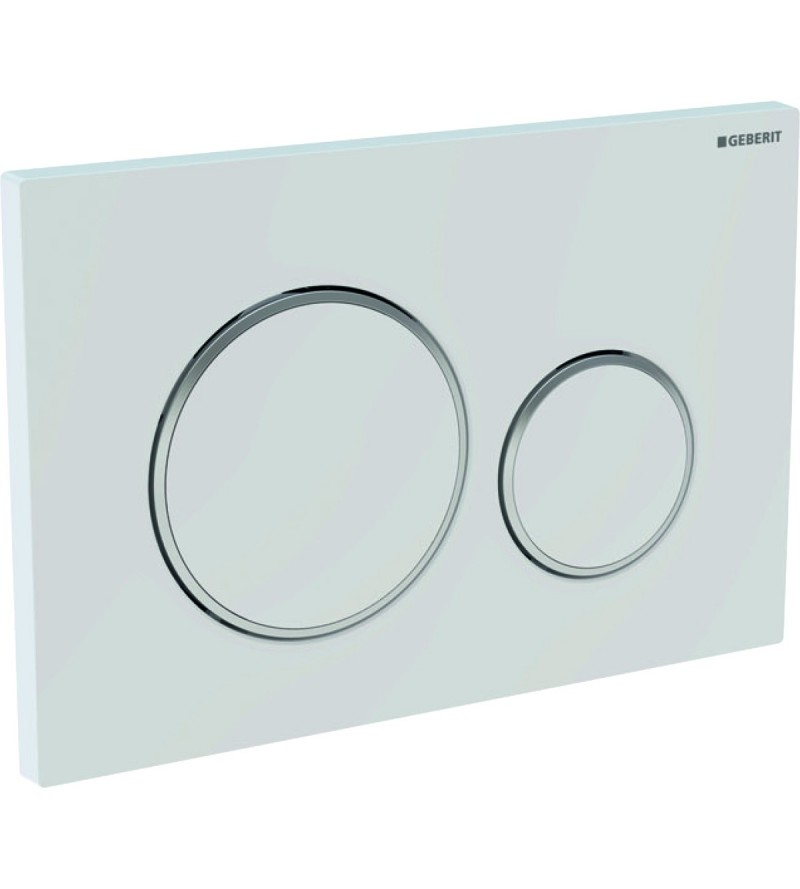 White flush plate for cassettes with double button Geberit Sigma 20 115.882.KJ.1