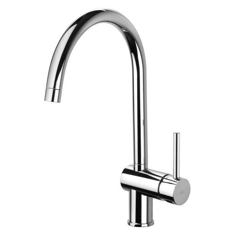 Kitchen sink mixer with round swivel spout Paffoni Light LIG280CR