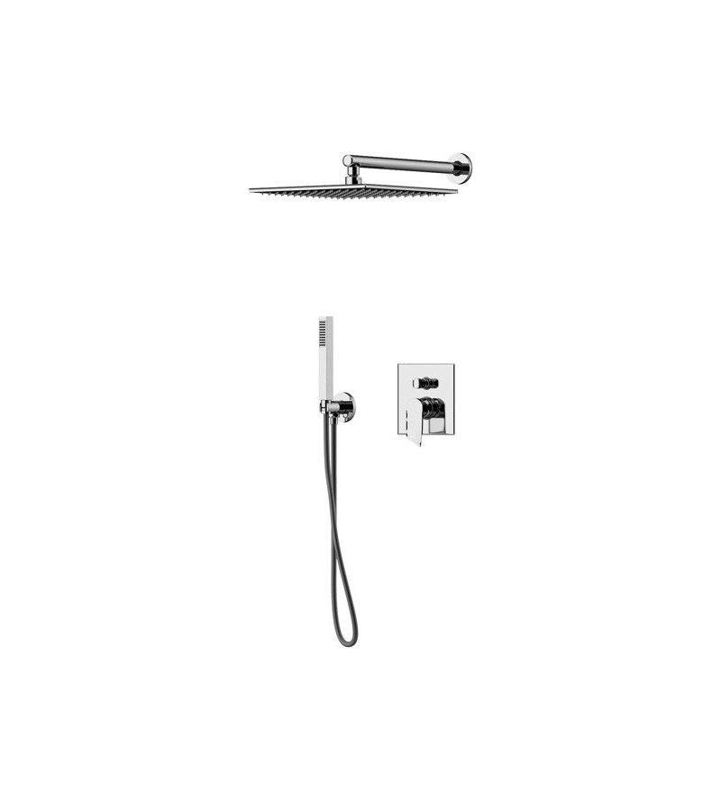 Complete brass shower kit 25x25 cm shower head Gattoni Soffio 8190 / PD