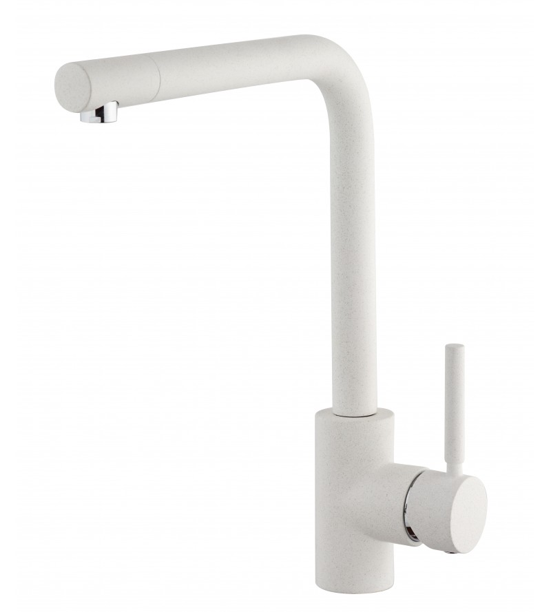 Kitchen sink mixer with adjustable spout, white concrete color Icrolla ALZO 7386.68