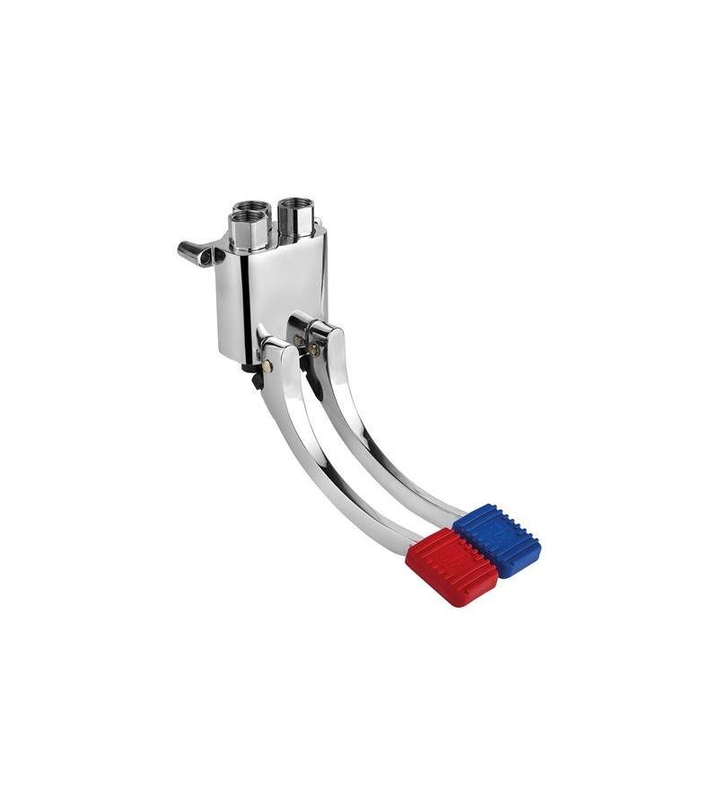 Two-pedal mixer with wall installation and body in cast brass Idral 02068