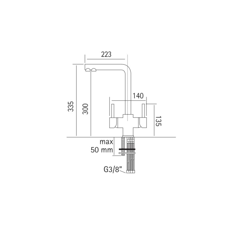 Mezclador de cocina de 3 vías agua filtrada Rub.Magistro 303