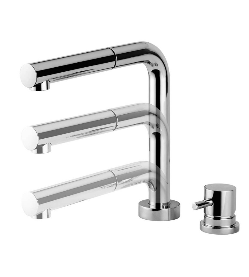 Foldable kitchen sink mixer with pull-out shower Rub.Magistro 297/2