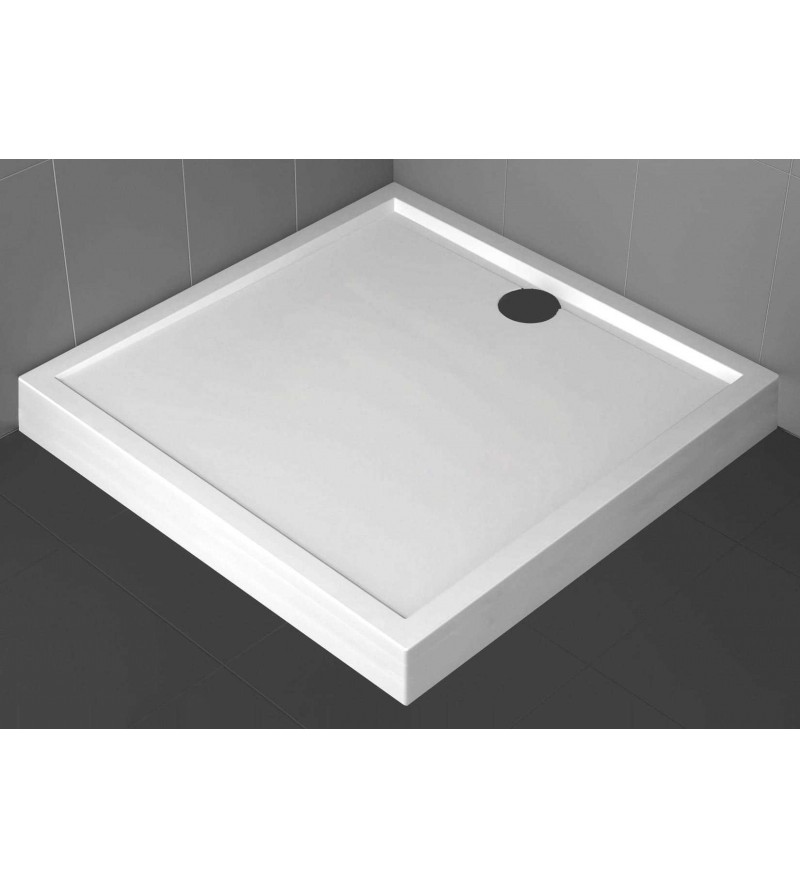 Square shower tray 11.5 cm glossy white Novellini Olympic