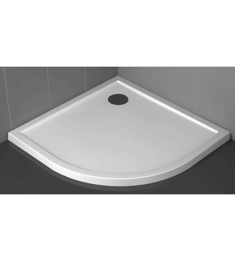 Semicircular shower tray 4.5 cm glossy white Novellini Victory