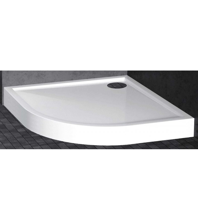 Semicircular shower tray 11,5 cm glossy white Novellini Victory