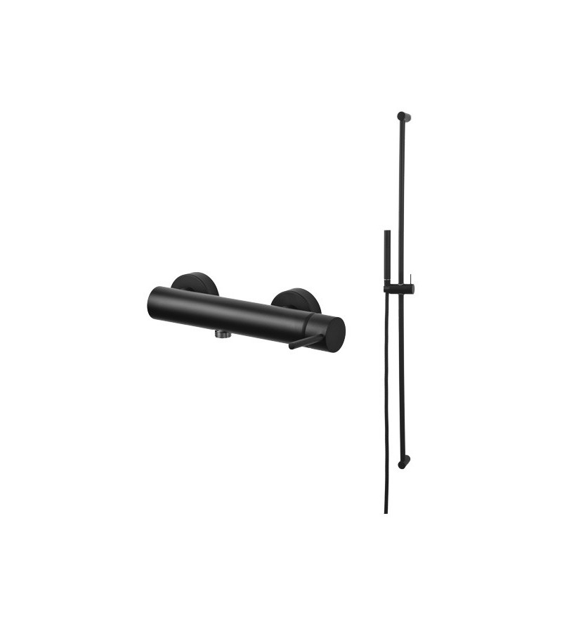 Complete shower kit in matt black color Gattoni Easy 2217/22NO