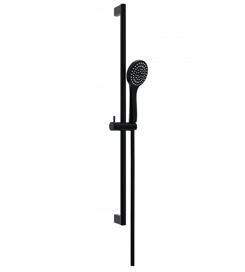 Round wall-mounted shower rail for shower matt black color Ercos Round BNASTKAS42