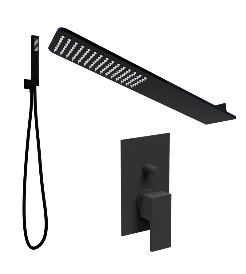 Shower kit with matt black wall shower head Ponsi BNKISK0006