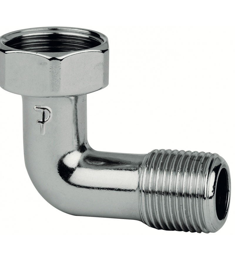 Chrome-plated bent connection 90° boiler elbow FP Pattaroni F41