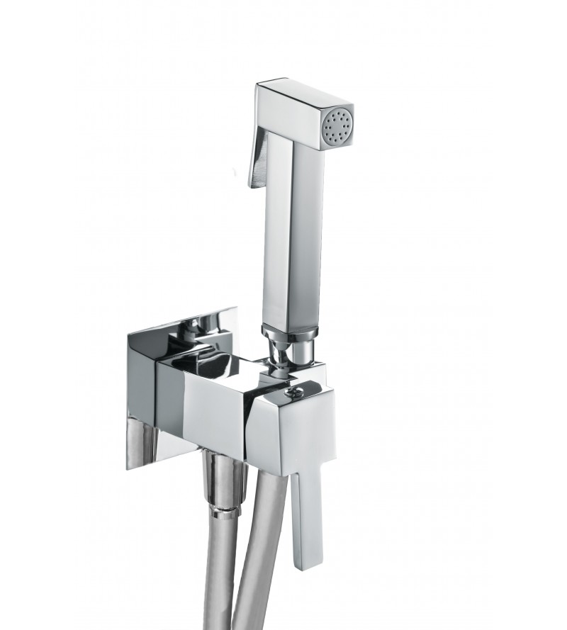 Hygienic shower kit with mixer in chrome color Damast 15872