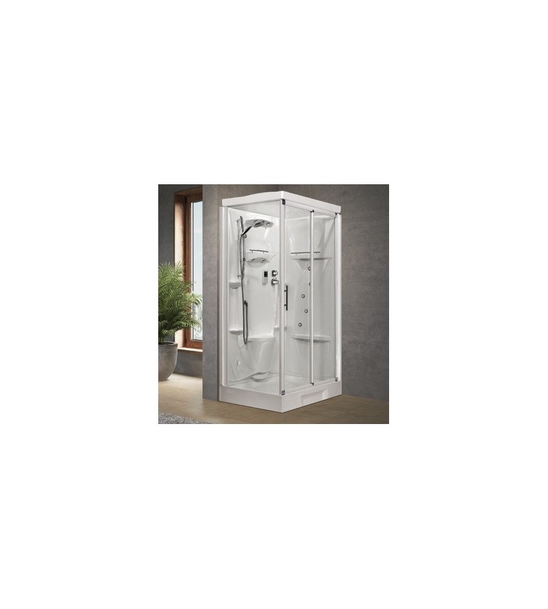 Cabina de ducha con hidromasaje apertura de puerta corredera Novellini New Holiday 2P+F