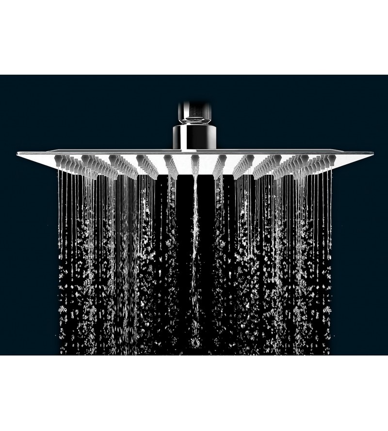 Square model steel shower head Tecom LS