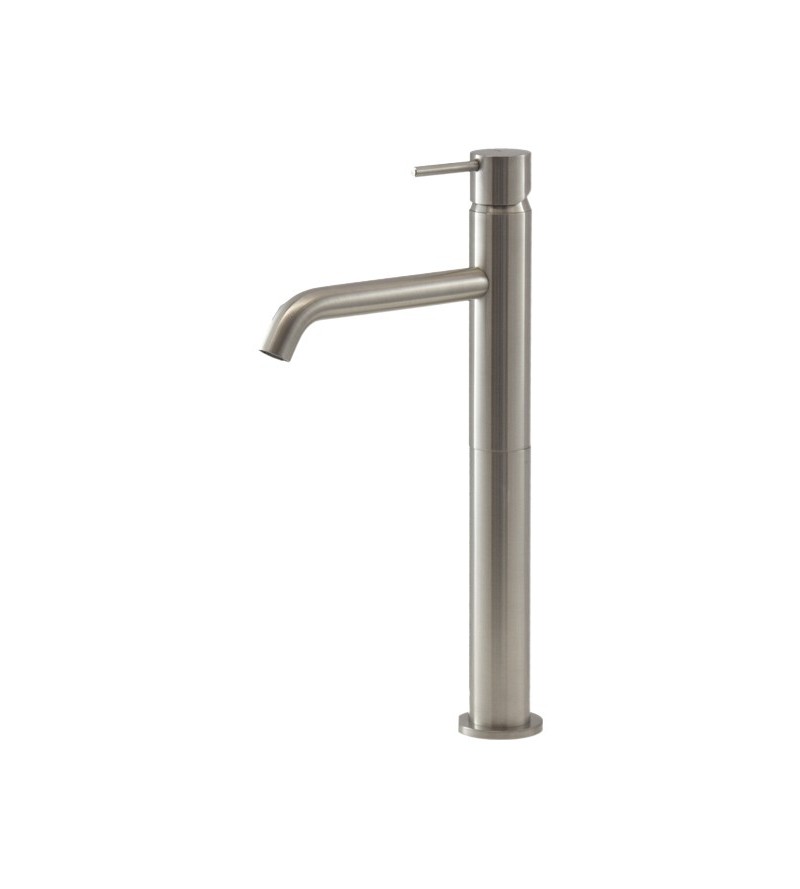 Tall basin mixer brushed steel color Gattoni Easy 2384/23NS
