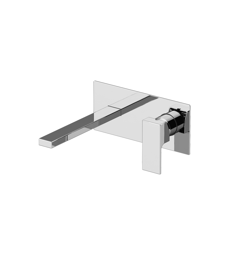 Wall mounted basin mixer with plate Gattoni SQUARE 2540/25C0
