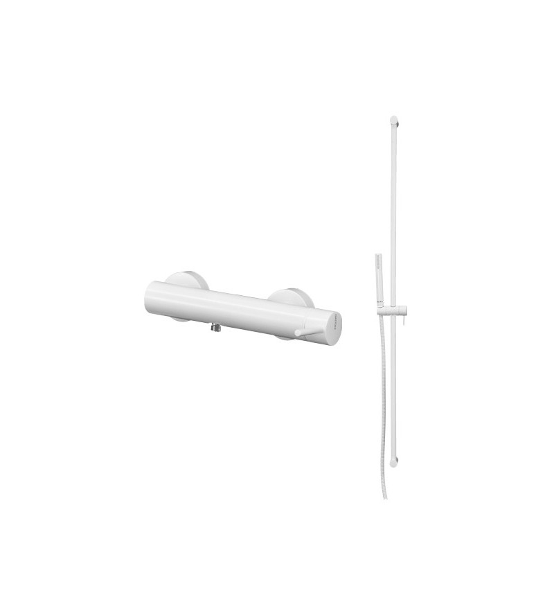 Complete shower kit in matt white color Gattoni Easy 2217/22BO