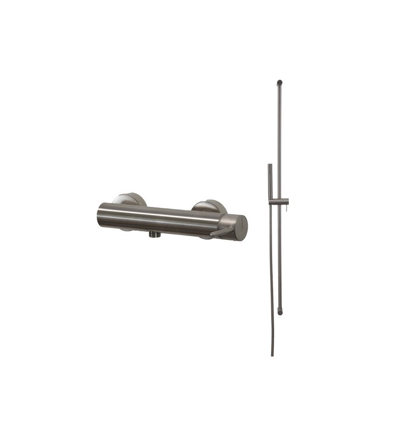 Complete shower kit in brushed steel color  Gattoni Easy 2217/22NS