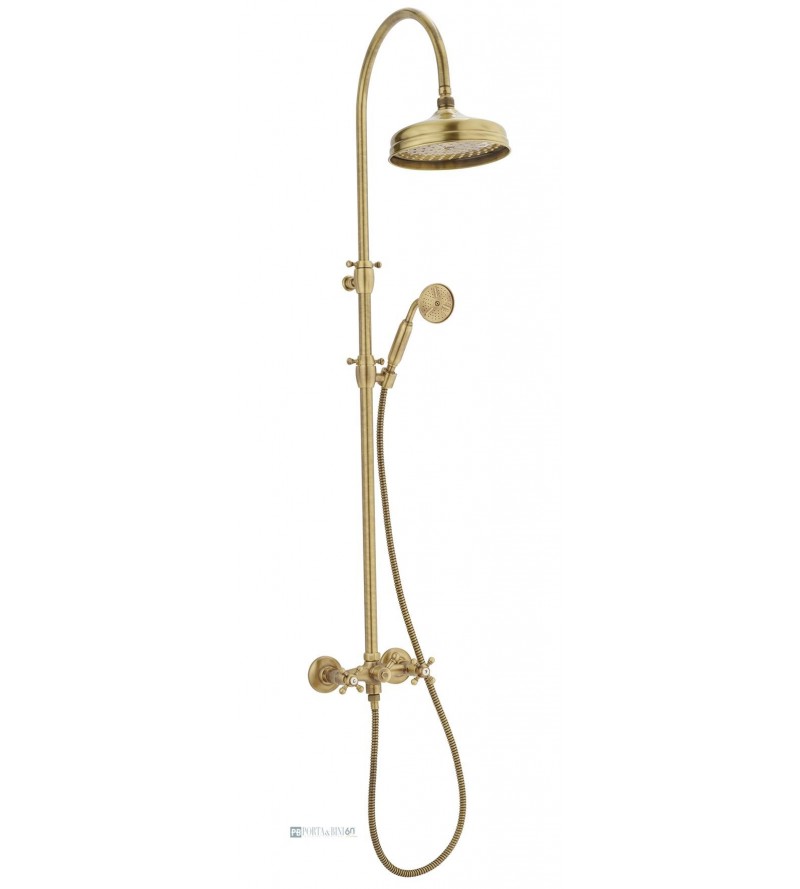 Colonne de douche mécanique avec inverseur couleur bronze Porta & Bini Old Fashion 62586BR