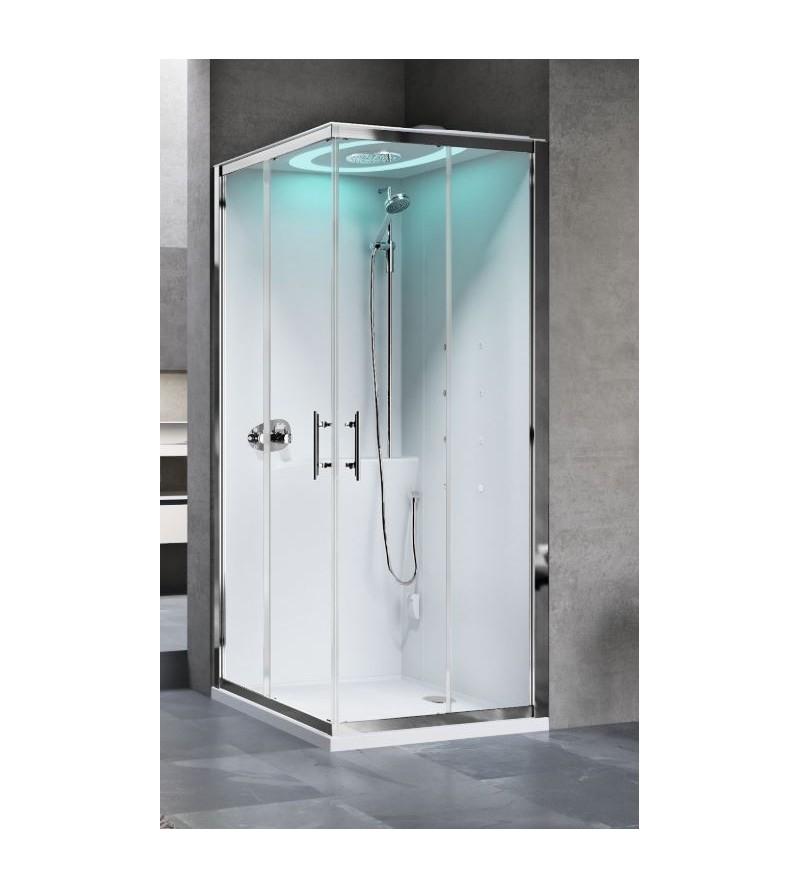 Cabina de ducha de esquina con versión de hidromasaje Novellini Eon A