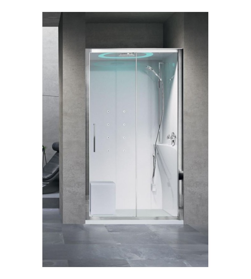 Shower enclosure in niche 120 x 80 standard version Novellini Eon 2P