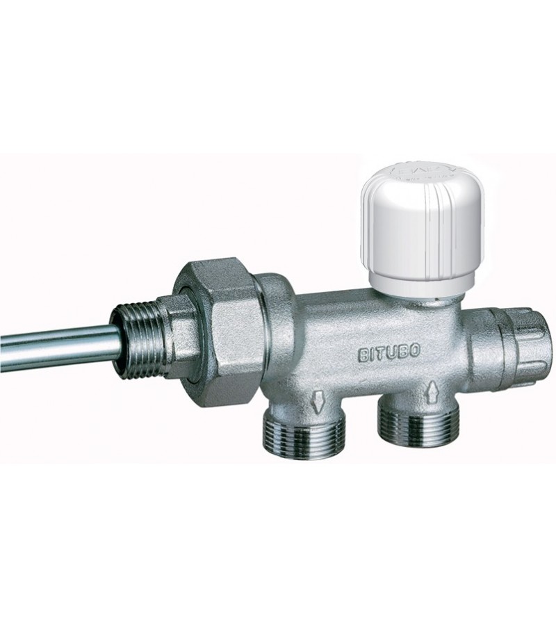 Válvula doble tubo cromada con opción termostática FAR 1430